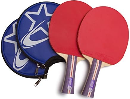 JoyNFun Competition Grade Ping Pong Paddles Set of 2 with Padded Storage Cases