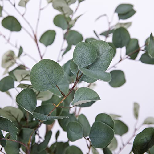 Justoyou 5Ft (60 In) Tall Artificial Eucalyptus Tree, Faux Eucalyptus Plants, Modern Large Fake Plant Decor In Pot Fake Silver Dollar Leaves, For Home, Office, Courtyard Decor, Perfect Housewares Gift #TOP3