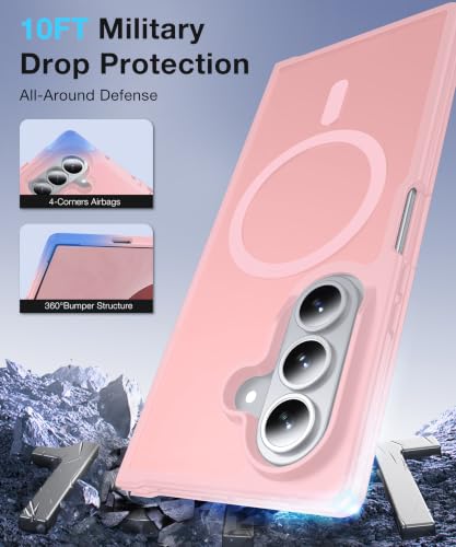 Image of NO.1 Magnetic for Samsung Galaxy Z Fold 8 Ultra Case with MagSafe | [Military Grade Drop Tested][Translucent Matte][Anti-Fingerprint]Soft Silicone Bumper for Samsung Fold 8 Ultra Case Slim,Pink