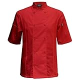Chef Code Cool Breeze Side Vent Chef Coat (Red, L)