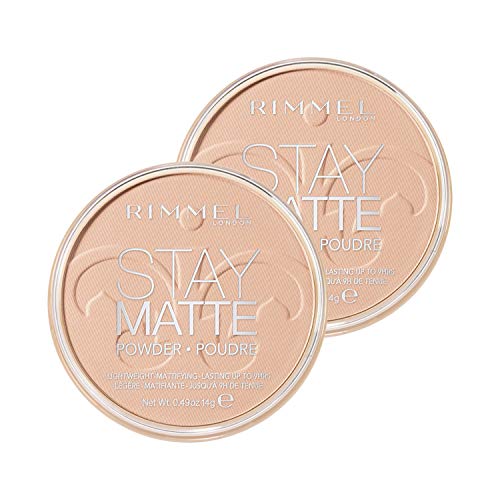 Image of Rimmel Stay Matte Pressed Powder, Natural, 0.49 Ounce 2 Count (Pack of 1)
