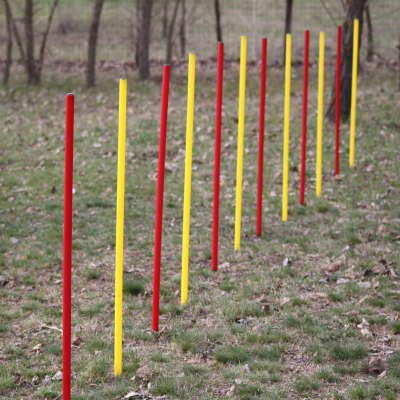 Wuzzmann Fun Agility Agility-ÜBUNGS-Slalom-Set ROT/GELB Flexible,RUNDE STANGEN Cover
