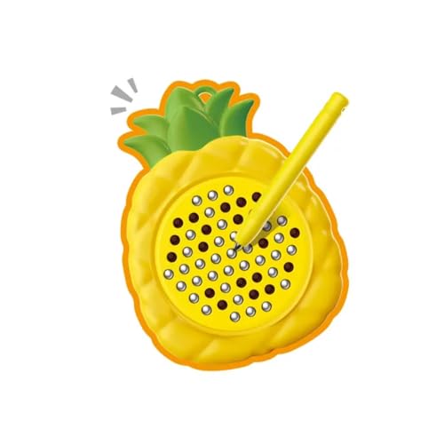 Image of Fruit Shape Mini Magnetic Toy - Magpad Keychain with Steel Balls Writing & Drawing Board Magnetism Toy for Kids, Stress Relief School Bag Pendant(Pineapple Magnetic Drawing Pad)