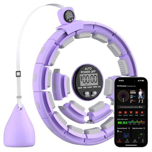 Sonkoloro Smart Weighted Ring Hoops für Erwachsene Gewichtsverlust, mit APP, Taille Trainer Gürtel lila (TR001) Sonkoloro Smart Weighted Ring Hoops für Erwachsene Gewichtsverlust, mit APP, Taille Trainer Gürtel lila (TR001)