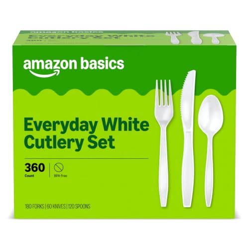 Amazon Basics Disposable Everyday White...