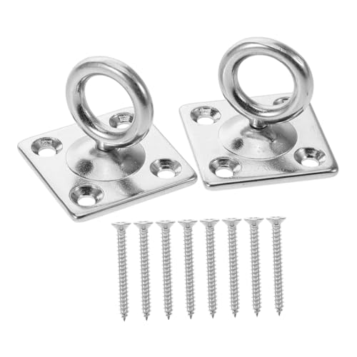 SUPVOX Stainless Steel Door Buckle Heavy Duty Pad Eye Plate Hooks for Ceiling Boat Marine Hardware