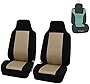 FH Group FB102102 Classic Cloth Seat Covers Beige Front Set Automotive Seat Covers Highback with Gift, Universal Fit Interior Accessories for Cars Trucks and SUVs