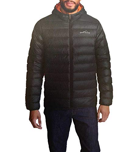 Eddie Bauer Men's Cirruslite Hooded Down Jacket (Large, Storm)