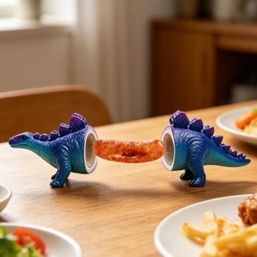 Soporte para maíz de dinosaurio: brocheta resistente para comer sin quemarte 7