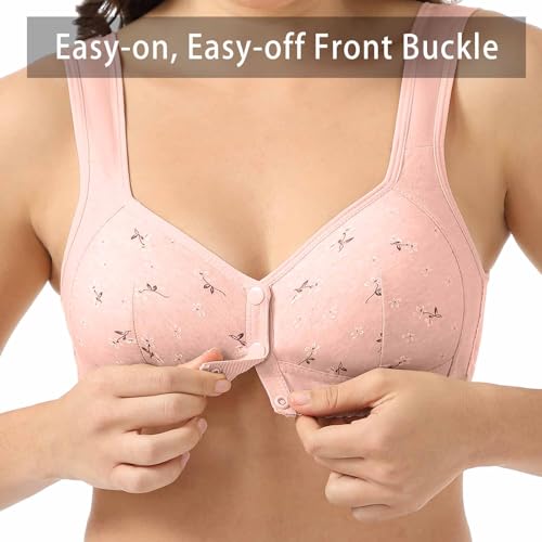 Image of Daisy Bras for Women, Front Snap Closure Padded Bra for Older Senior Women, No Underwire Comfortable Bra