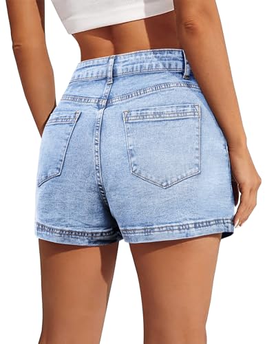 BISUAL Denim Skort for Women High Waist Mini Denim Skirt Casual Stretch Women Jean Skirt with Pockets3