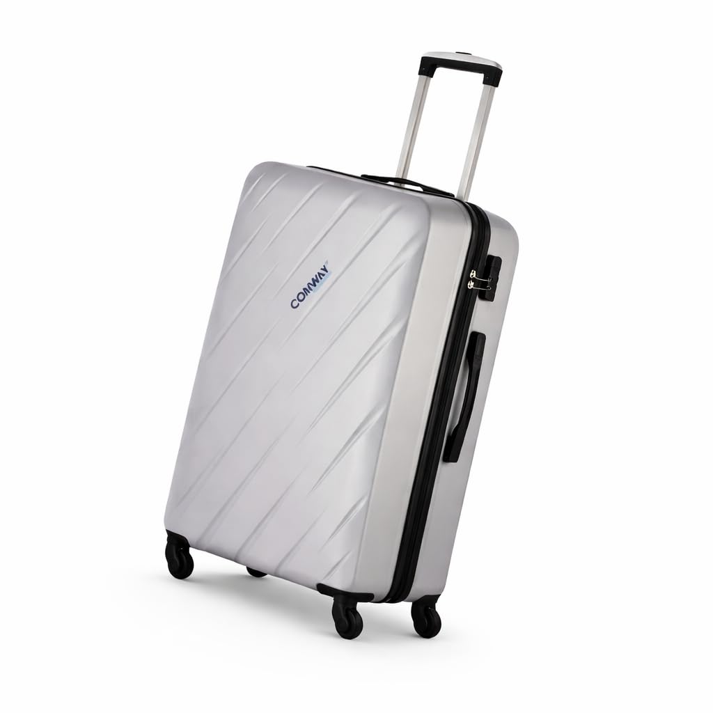conway 65cm Small Cabin Trolley Bag | 8 Wheels ABS Hardshell Luggage with 360° Spinner Wheels Suitcase - Carry-On Travel Suitcase for Men & Women l Trolley Bags for Travel - Silver-picture-20