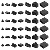 50 Pcs USB Cover Cap, Silicone Anti Dust Plugs Charging Port Protector Stoppers Multifunctional Computer Accessories Ethernet Protector Stoppers for USB C and A, HDMI, RJ45, 3.5 mm Headphone (7 Types)