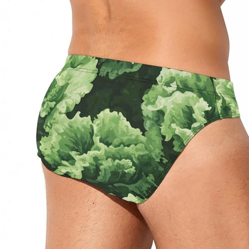 Green Vegetables Camouflage Mens Swim Briefs Bikini Sexy Low Rise Trunks Swimsuit Bathing Suit Beach3
