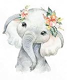 eniref DIY 5D Diamond Painting Kit for Adults, Full Drill 5d Diamond Painting for Kids Baby Elephant Paint with Diamonds Dots,Diamond Art Kits Home Decor 11.8x15.7inch