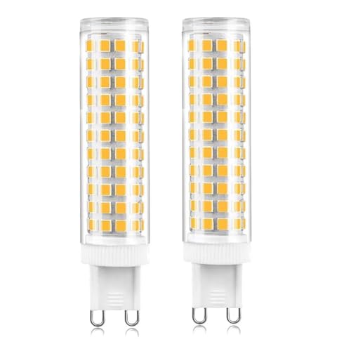 AMMQEG Bombillas LED G9 15w, equivalentes a lámparas halógenas G9 100w, 3000k Blanco Cálido, base estándar g9, ángulo de haz de 360°, 1500lm, AC 220v (2er paquete 15w)