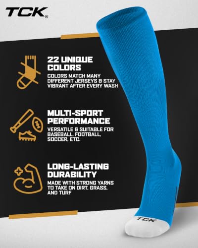 Image of Prosport Baseball Socks & Softball Socks, Kids & Adult Knee High Tube Sock
