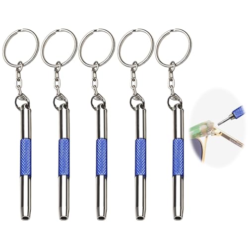Stalora 5 pcs Tournevis de Précision pour Lunettes, Mini Kit de Réparation Portable avec Porte-clés, Outils pour Opticien, Visserie et Bijoux