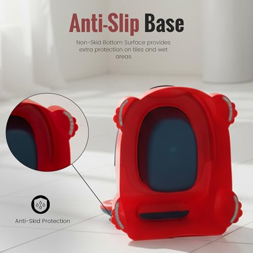 Image of Baybee 2 IN 1 Dino Baby Potty Training Seat for Kids 6+ Months | Western Toilet Seat with Anti Slip Base, Detachable Bowl & Highback Support | Baby Toilet Chair | Portable Potty Seat for Kids (Red)