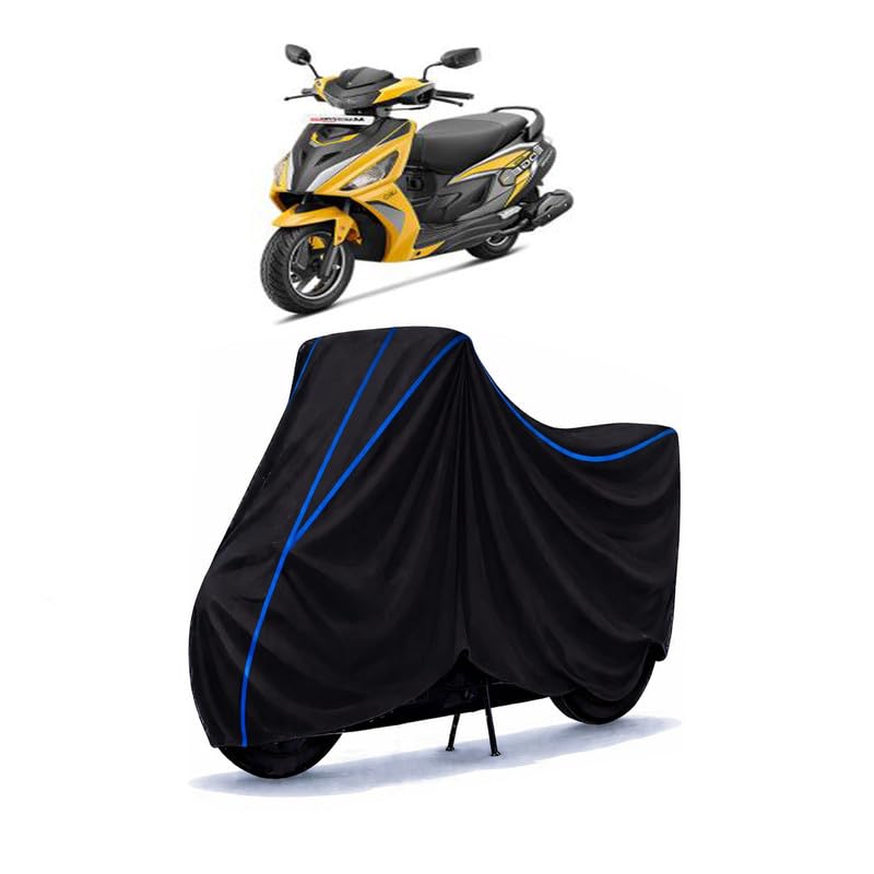 Image of Scooty Cover Water Resistant for Maestro Edge 125 E20 BS7 | Universal Scooter & Bike Cover | Heavy Duty UV Dust, Rain & Scratch Protection Weather Indoor Outdoor | Black with Blue Piping