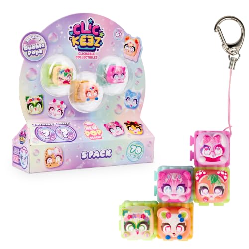 Clickeez Multipack - Series 3 (Bubble Pops) | Includes 5 Clickable Keyboard Collectibles! | 70 Characters To Find Cute Themes & Rare Surprises | Girls Gifts and Collectables Ages 6+