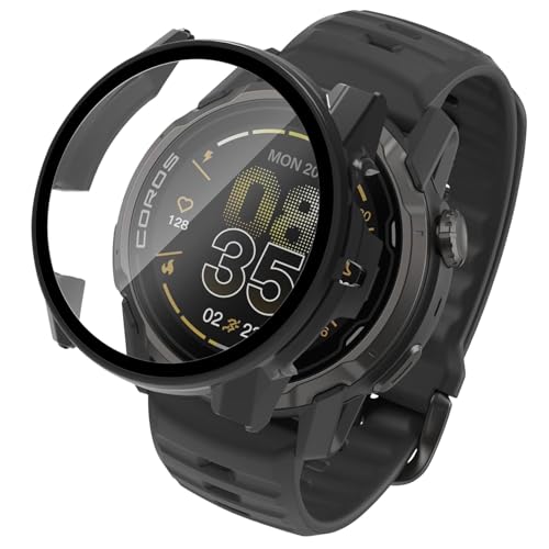 For COROS�i�J���X�jAPEX 4 42MM ��p�P�[�X�yHVUYAL�z��̌^ �����K���X �ی�J�o�[ �S�ʕی� �����K���X��� 9H�ی�t�B����+PC�J�o�[ �����ȒP �ϏՌ� �����ߗ� �w��h�~ (�u���b�N)