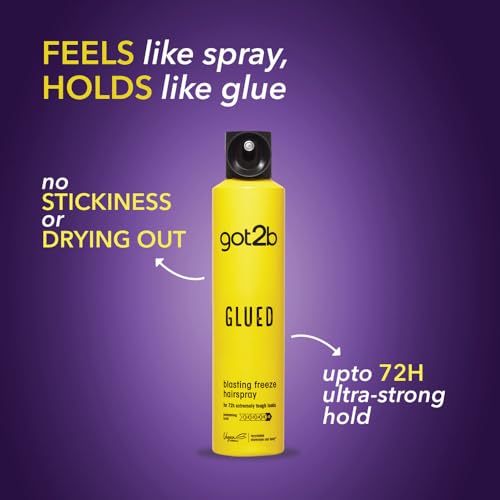 Image of Got2b Glued Blasting Freeze Hairspray for Extreme Styling, Ultra Strong Hold Level 6, Long-Lasting Fixation, Vegan Formula - 100ml