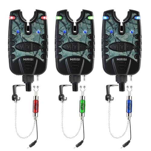Détecteur de touche et balancier à LED 3 couleurs - Éclairage LED - Alarme de pêche à la carpe - Camouflage