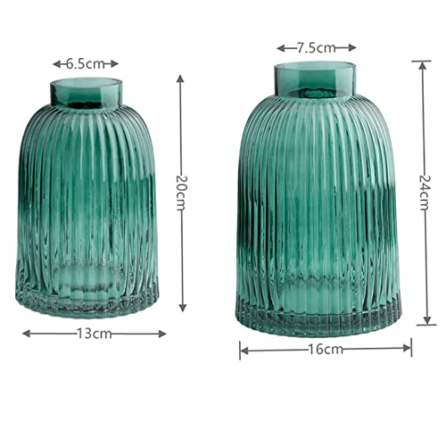 Vase à rayures en verre transparent grand format pour composition florale - 3