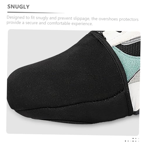 Cubiertas térmicas para calzado de ciclismo Mikinona, cubre-zapatos para bicicleta, negras, protección contra el frío miniatura 5