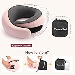 Travel Neck Pillow, Memory Foam Neck Support for Airplane, Car & Office, Breathable Portable Design with Eye Mask, Earplug Holder & Carry Bag, Gifts for Women/Mom - Image 2