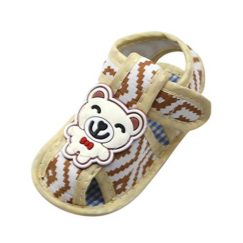 Size 1 Shoes for Baby Girl Newborn Baby Girls Printing Prewalker Soft Sole Sandals Single Shoes Canvas Shoes Kids, Beige, 13 Infant
