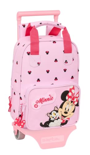 Safta MINNIE MOUSE NAIVE - Mochila Escolar 765 con Carro 805, Ideal para Niños de Diferentes Edades, Cómoda y Versátil, Calidad y Resistencia, 20x8x28 cm