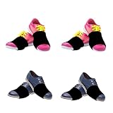 ANEETAFAN 4 Pairs Dance Socks Over Shoes Sneakers for Smooth Floors Women Men Dance Shoe Socks Over Shoes for Carpet Ballet Dancers Shoe Sliders, Black