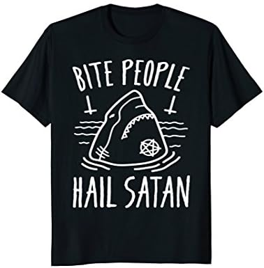 BITE PEOPLE HAIL SATAN SHARK TSHIRT