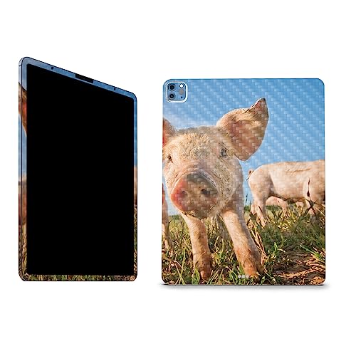 Image of MightySkins Carbon Fiber Skin Compatible with Apple iPad Pro 12.9 inch M2 6th Gen (2022) Full Wrap Kit - Pig Face | Protective, Durable Textured Carbon Fiber Finish | Easy to Apply | Made in The USA