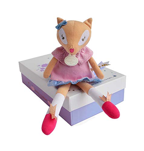 Doudou et Compagnie - DC3397 Stoffpuppe für Mädchen – Puppe Füchse – 26 cm – Rosa – Machen Sie einen Wunsch – DC3397