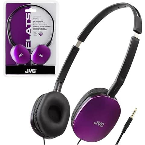 JVC HAS160V Lightweight Folding Headphones in Violet Cover