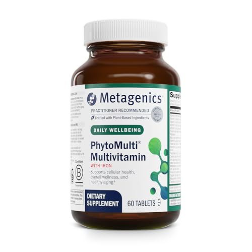 Metagenics PhytoMulti with Iron - Daily Multivitamin for Men & Women with Phytonutrients* - Methylfolate, Vitamins A‑K, Zinc & B6 - Iron Bisglycinate 18 mg - Non‑GMO, Gluten‑Free - 60 Tablets