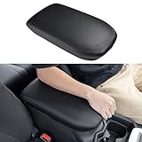 JDMCAR Center Console Armrest Cover for 2025 Toyota RAV4 Accessories 2024 2023 2022 2021 2020 2019 Leather Middle Console Lid Cover Pad Protector Elbow Arm Rest Covering Car-(Black)