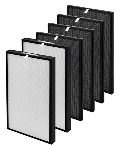 6 Pack 5000 Replacement Filters for Air Doctor 5000 Series Air Purifier Includes 2 Efficiency + 4 VOC Units(Not Compatible with 5500 Series)