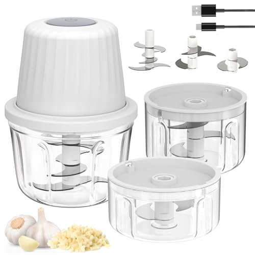 Mini Food Processor Cordless Set 3 Bowls
