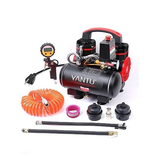 YANTU Air Compressor, Oilless Piston 3L 1.2hp Small Silent Oil-free Portable Air Compressor,Quiet Compressor for Auto Repair, Tire Inflation, Spray Painting, Woodwork Nailing