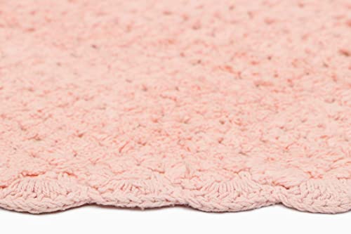 Image of THE HOME TALK Cotton Bathmats | Water Absorbent Runners | Regular Striped Rugs | Floor Mats for Kitchen, Bathroom & Sink | Ultra Soft Mats | Non-Slip Store (Blush Pink, 40x60 CM)