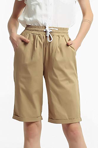 Hotmiss Women's Drawstring Elastic Waist Casual Comfy Bermuda Hiking Beach Shorts3