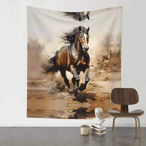 Tapisserie murale cheval occidental pour salon rustique