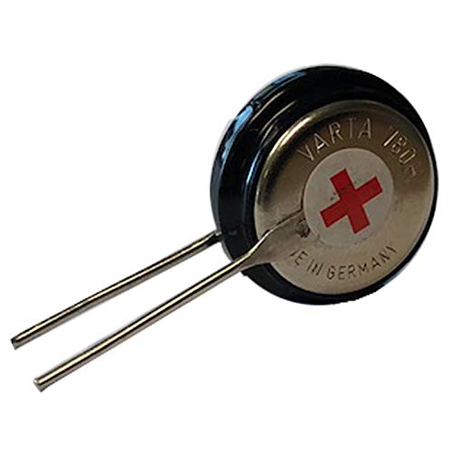 V80H-2PIN 1.2V 80mAh NiMH Battery with 2 Pins Made with Genuine VARTA Cells for Lighting, Industrial timepieces, GPS-Tracker, Wireless Beacon, eCall, Vehicle Tracking, Car Alarm, Solar