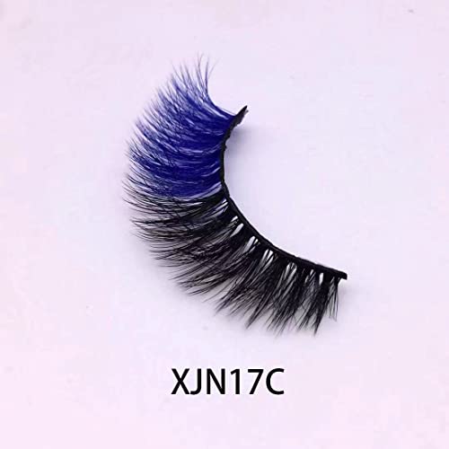 KFZR False Eyelashes Fake Eye Lashes Halloween Makeup Cosplay Colored Eyelashes 1 Pair (XJN17C) - Image 3