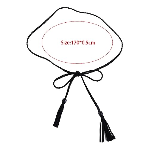 Braided Tassel Thin Belt, Simple Waist Rope Bohemian Dress Waistbands Decorative Waist Rope Women's Waist Chain for Dress2