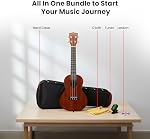 Kala KA-MK-C Makala Concert Ukulele Bundle avec cas dur, Cherub Tuner, et le tissu de polissage